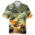 thumbnail image 2 of Camisas gráficas de aviones con estampado completo para hombres, camisa hawaiana de playa informal a la moda con diseño de avión, blusa de solapa de manga corta para hombres de la Fuerza Aérea, 2 of 5