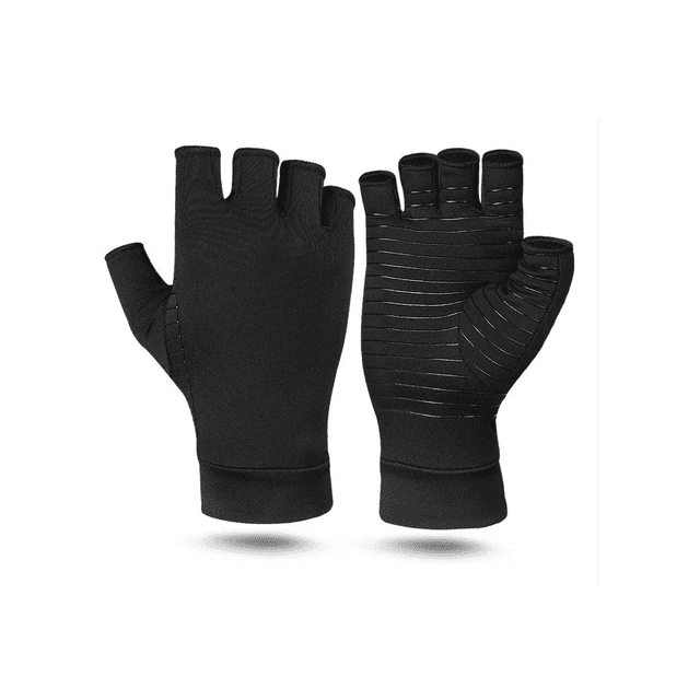 Guantes De Compresión Malubero Fibra Cobre Alivia Dolor Negro Talla M