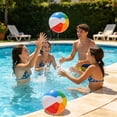 thumbnail image 4 of Inflatable Beach Balls 5 Pack PVC Multicolor Pool Party Summer Water Games Outdoor, 4 of 6