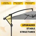 thumbnail image 5 of FUNDAZE 8x8ft Hanging Cantilever Patio Umbrella with Base, Square Outdoor Sun Shade with Crank & Tilt for Garden, Backyard, Deck,Light Gray, 5 of 10