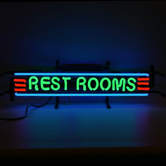 Queen Sense 17"x4" Rest Rooms Toilet Restrooms Neon Sign Man Cave Handmade Neon Light 117RRS