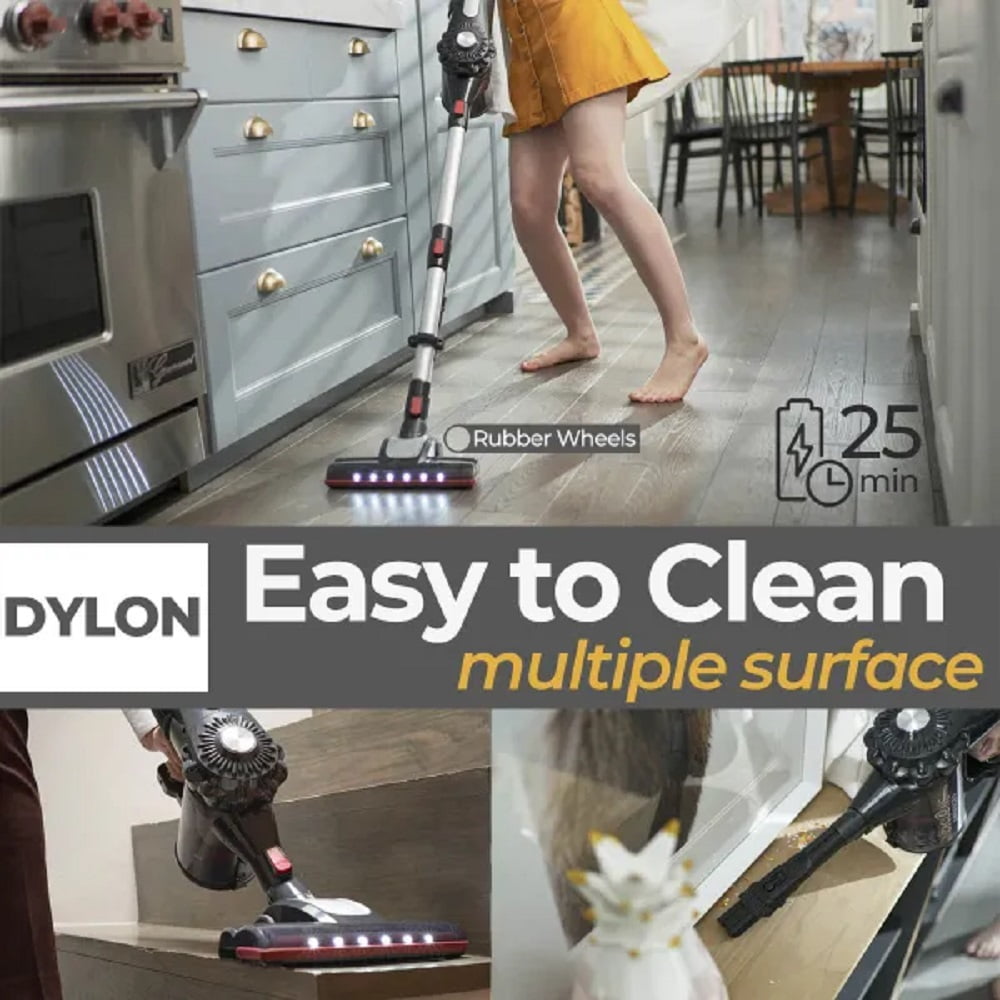 ROOMIE TEC Dylon Cordless Stick Vacuum Cleaner, 2 in 1 Handheld Vacuum with 120W Suction Power