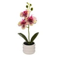 thumbnail image 2 of Artificial Phalaenopsis Orchid Plant - Realistic Adjustable White Flowers for Wedding Decor, Home Office & Commercial Spaces (11.8Inch, Weighted Pot) – Maintenance-Free PE Petals, 2 of 9