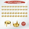 thumbnail image 4 of Uxcell Round Dome Rivets [100pcs] - 7mm Round Dome Studs Metal Claw Beads Nailhead Rivets Spike Studs for Leather Craft & Hat & Clothes - [Gold], 4 of 6