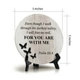 thumbnail image 2 of Round Even Though I Walk Through The Darkest Valley, I Will Fear No Evil, For You Are With Me Psalm 23:4, Decorative Wood Color Circle Table Sign (5x5"), 2 of 4