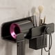 thumbnail image 1 of Organizador de pared plegable para secador de pelo | Capacidad de carga universal de 2 kg | Montaje adhesivo sin taladrar | Soporte para secador de pelo de baño que ahorra espacio con gancho, 1 of 5