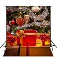 thumbnail image 1 of ABPHQTO Árbol de Navidad ostentoso con grandes regalos de fondo de Navidad 150x220cm fondo de fotografía impermeable para cabina de fotos familiar, 1 of 1