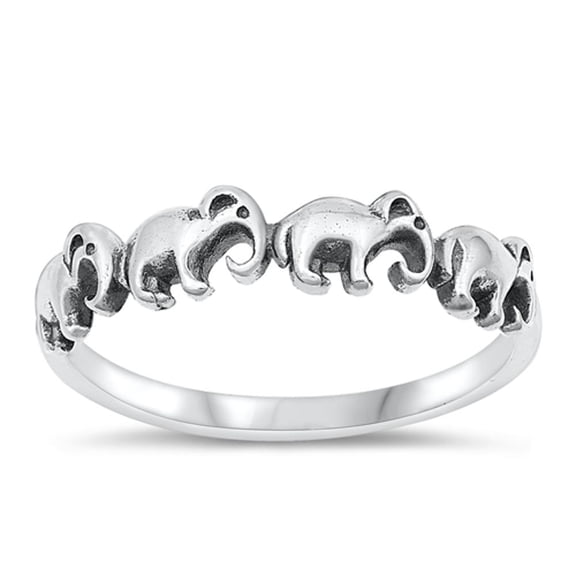 Unique Oxidized Elephant Ring Wholesale .925 Sterling Silver Band Jewelry Female Male Unisex Size 6
