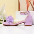 thumbnail image 4 of JAJAHO Girls Dress Shoes Floral Princess Low Heel Summer Sandals Ankle Straps Open Toe Girl Wedding Party Shoes, 4 of 6