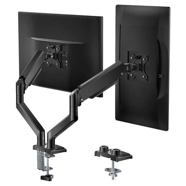 Soporte doble para monitor, brazos ajustables WALI para pantallas de 17 a 32 pulgadas