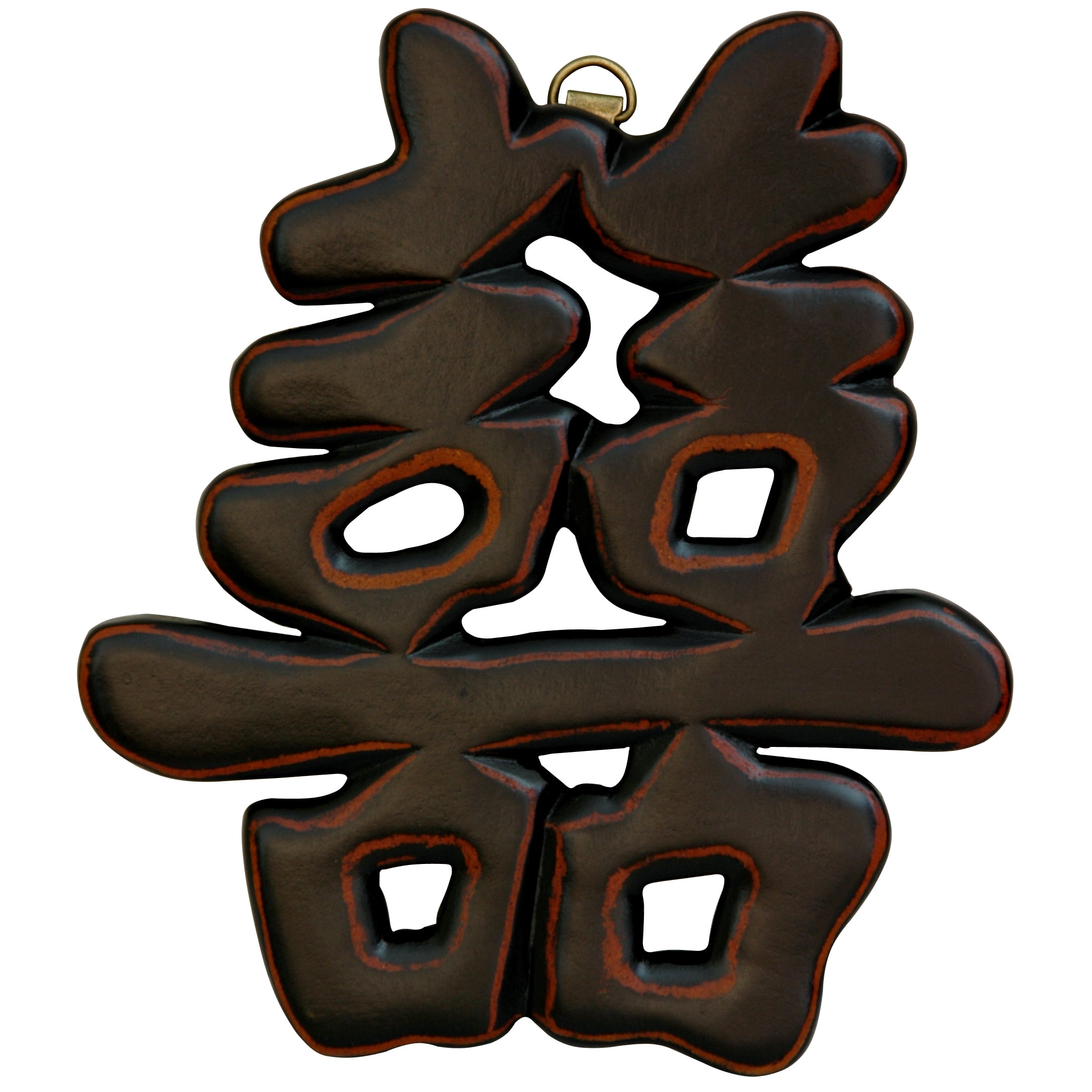 Oriental Furniture Set of 4 Wooden Symbols, Antique Black, wooden, Chinese, Asian style, Indoor item