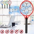thumbnail image 3 of AMERTEER Bug Zapper Racket Electric Fly Swatter Mosquito Racket Fly Killer Mosquito Zapper Racket & Electric Bug Zapper Fly Killer Safe to Touch Indoor & Outdoors Electric Fly Zapper, 3 of 11