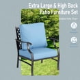 thumbnail image 4 of MF Studio 9-Seater Patio Conversation Set Metal Outdoor Furniture Set with Swivel Chairs and Ottomans - Blue, 4 of 9