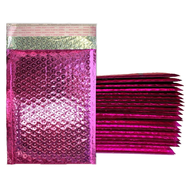 4x8 inches Shiny Metallic Bubble Mailers Pink, Teal, Gold, Red or