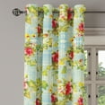 thumbnail image 3 of Ambesonne Flowers Grommet Curtain, Tropical Hibiscus Print, 50"x108", Apple Green and Dark Pink, 3 of 5