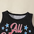 thumbnail image 4 of Mercatoo Toddler Baby Boy Independence Day Clothes Sleeveless Letter Print Vest Top American Flag Shorts 2Pcs Outfit Set, 4 of 6