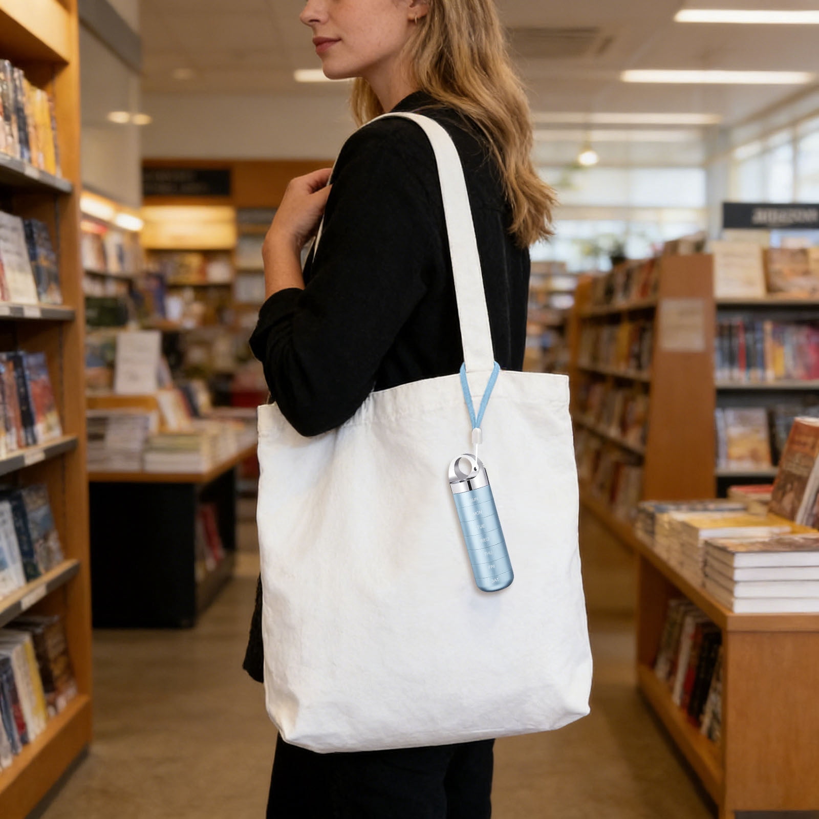 Gytml 7-Day Pill Case, Portable Weekly Pill Organizer, Leak-Proof Daily Pill Box With Lanyard For Travel & Daily Use(Light Blue-16X4X4Cm)