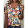 thumbnail image 2 of Top tipo túnica HOTYD con estampado floral bohemio con cuello en V y hombros descubiertos para mujer, 2 of 2
