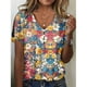 thumbnail image 2 of Blusa HOTYD con estampado floral bohemio para mujer, manga corta y cuello en V, 2 of 2