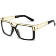 thumbnail image 1 of Montura de gafas cuadradas sin receta con lentes transparentes para hombre Wo, 1 of 5