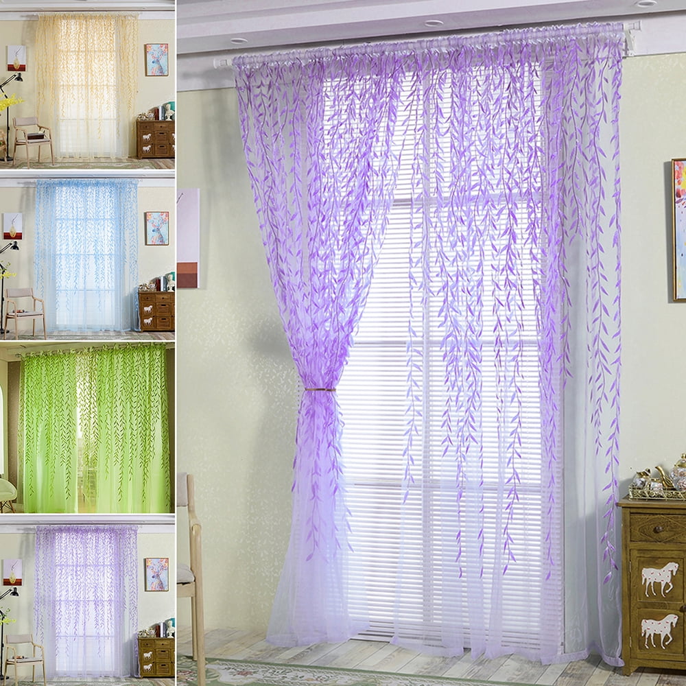 12 Types Voile Tulle Home Room Window Curtain Sheer Voile Panel Drapes Curtains 