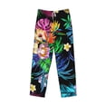 thumbnail image 4 of Goofa Colorful Flowers Printed Soft Pajama Pants for Men, Wide Leg Comfy Casual Lounge Yoga Pants-Small, 4 of 9