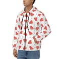 thumbnail image 3 of Kdxio Hand Drawn Strawberry Print Men Hoodies Casual Hoodies for Men with Zip Pockets Full Zip Long Sleeve Sweatshirt Sports Hooded Jacket-XX-Large, 3 of 5