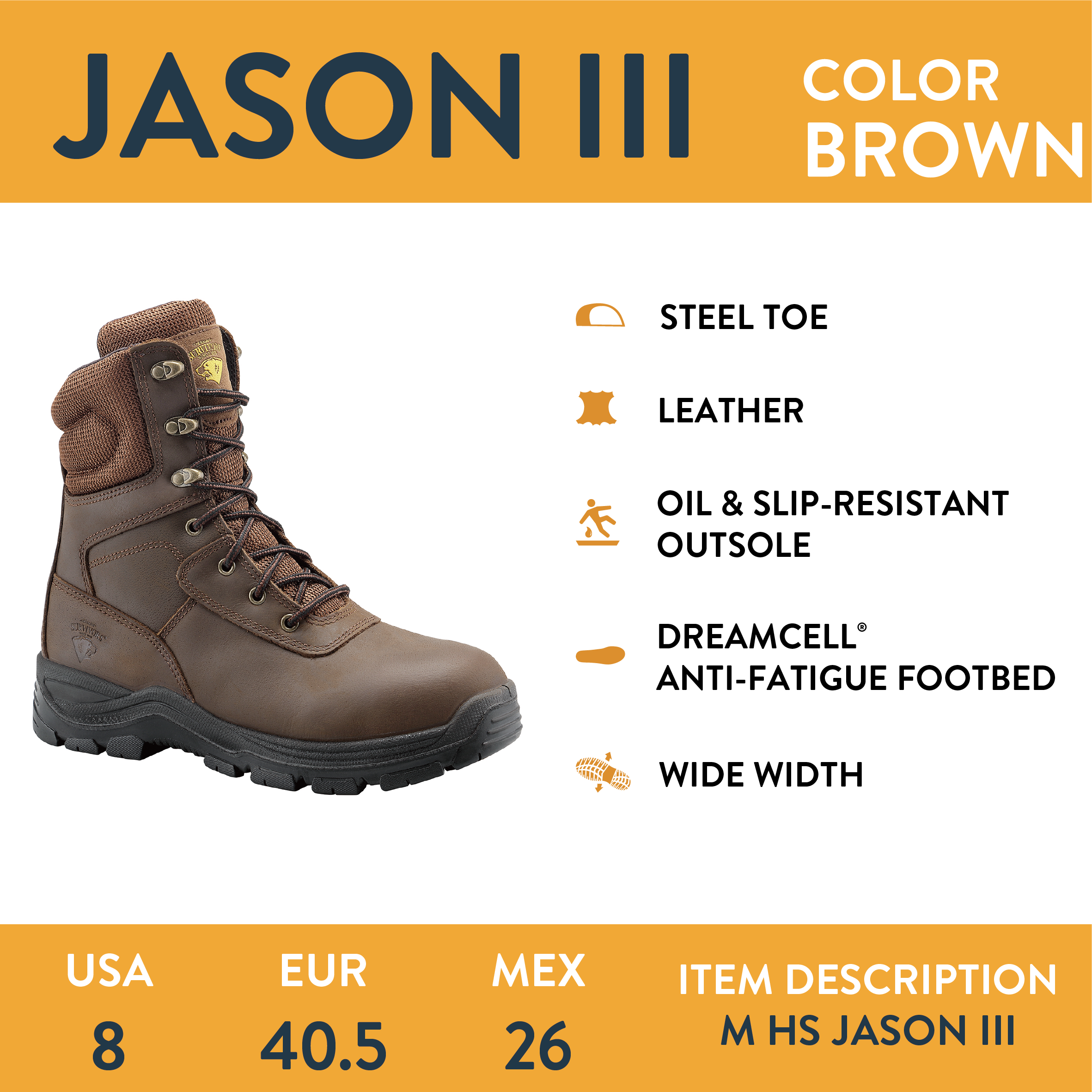 Herman Survivors men's Jason Steel Toe Work Boot - Walmart.com