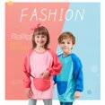 thumbnail image 2 of Children Painting Apron Kids Play Apron Waterproof Color Pocket Design Cooking Apron with Big Pockets For Children Age 6 7 8 9 Rose red, 2 of 7