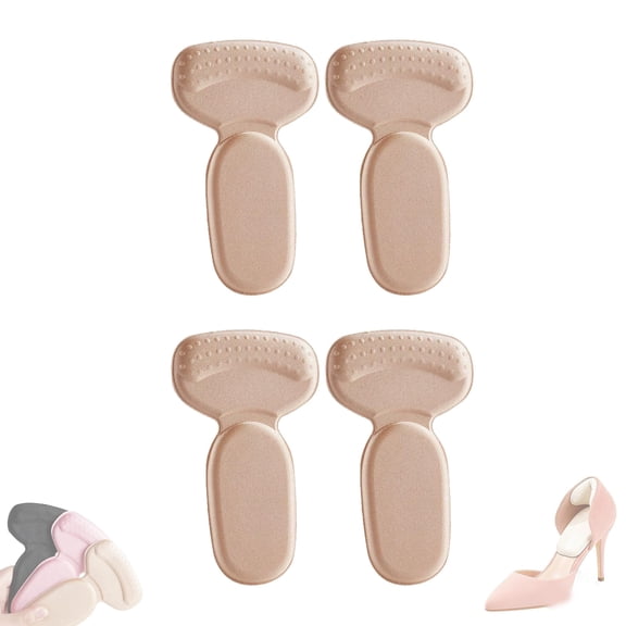Anti-Slip Heel Liners for Shoes, T-Shaped Heel Cushion Pads, Soft Heel Protector Inserts for Women & Men, Prevent Rubbing & Improve Shoe Fit
