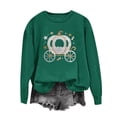 thumbnail image 4 of IDOCLOTHES Hello Pumpkin Sweatshirt for Women Long Sleeve Crewneck Halloween Sweaters 2026 Trendy Pullover Tops Plus Size Clothes Womens Fall Fashion Clothing Dark Green, S, 4 of 6