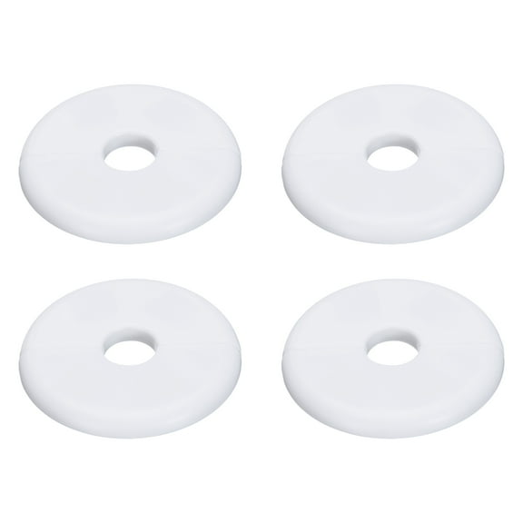 Uxcell 4pcs Wall Split Flange 22mm/0.9" Dia ABS Round Self-Adhesive Plates, White