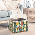 thumbnail image 3 of Yayeee Collapsible Cube Storage Bin with Lid Fabric Closet Decorative Basket with Handles, Yellow Geometric, 3 of 7