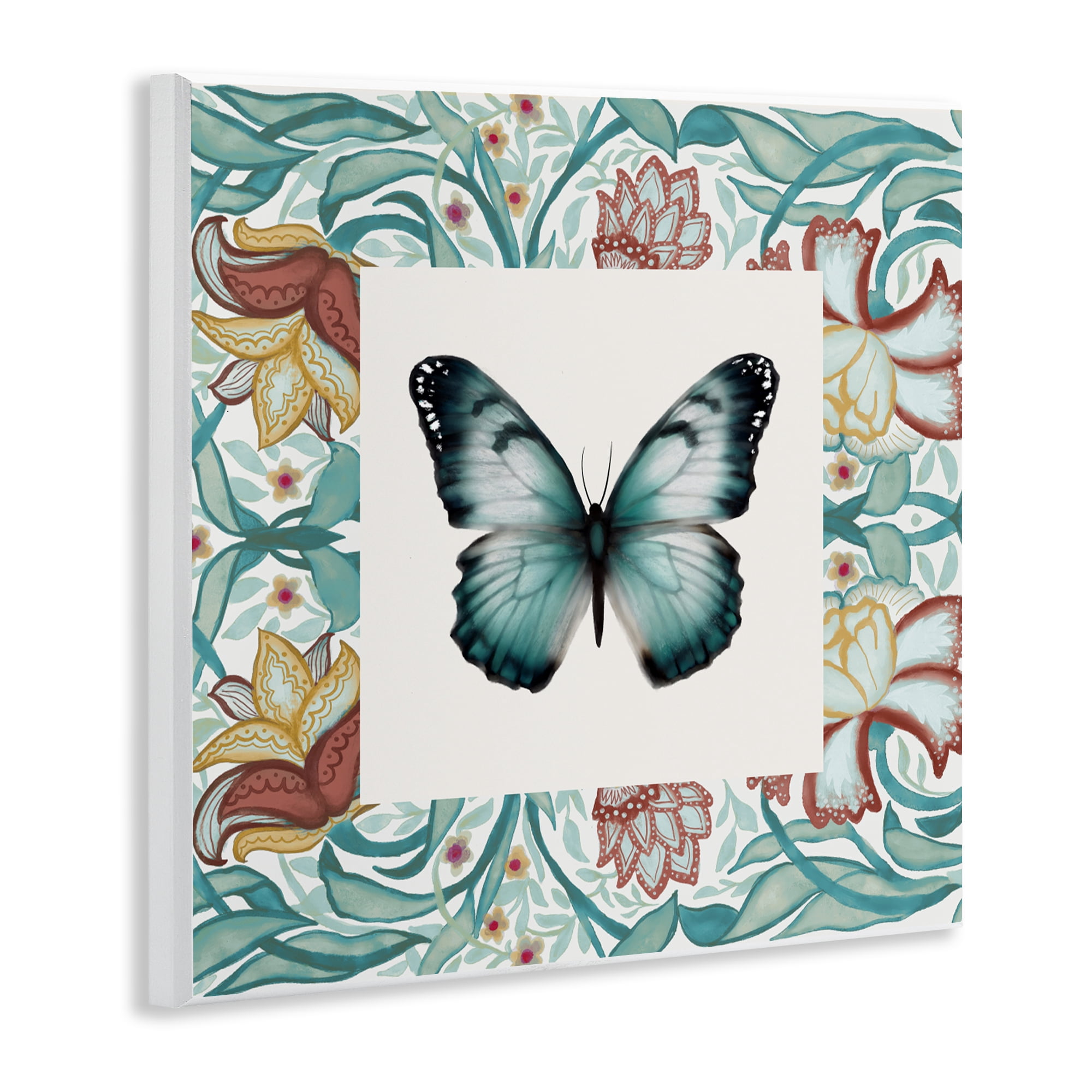 Stupell Industries Blue Toned Baroque Butterfly Wall Plaque Art, design by Elizabeth Medley