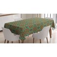 thumbnail image 1 of Mandala Tablecloth, Traditional Pattern with Flowers Eastern Influenced Design, Rectangle Satin Table Cover Accent for Dining Room and Kitchen, 60" X 84", Multicolor, by Ambesonne, 1 of 2