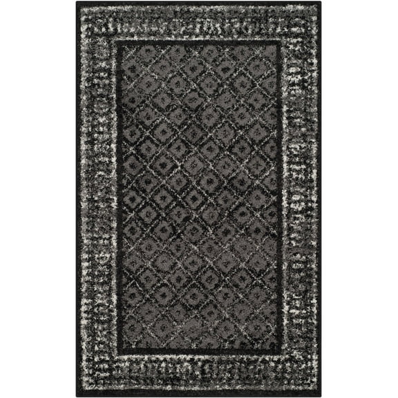 SAFAVIEH Adirondack Royston Geometric Area Rug, Black/Silver, 3' x 5'