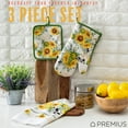 thumbnail image 3 of PREMIUS 3 Piece Printed Kitchen Linen Set, Sunflower, 1 Cotton Towel, 1 Pot Holder, 1 Oven Mitt, 3 of 5