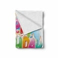 thumbnail image 2 of Birthday Party Soft Flannel Fleece Throw Blanket, Cartoon Style Happy Birthday Party Image Cake Candles Hearts Design Print, Cozy Plush for Indoor and Outdoor Use, 50" x 60", Multicolor, by Ambesonne, 2 of 6