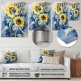 thumbnail image 4 of Designart "Yellow Blue Sunflower Golden Vibrant Sunflower Fields" Sunflowers Metal Art Living Room, 4 of 5