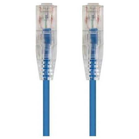 UPC: 0889028015865 | Monoprice Cat6 Ethernet Patch Cable – 7 feet – Blue | Snagless RJ45 Stranded 550MHz UTP CMR Riser Rated Pure Bare Copper Wire 28AWG – SlimRun Series