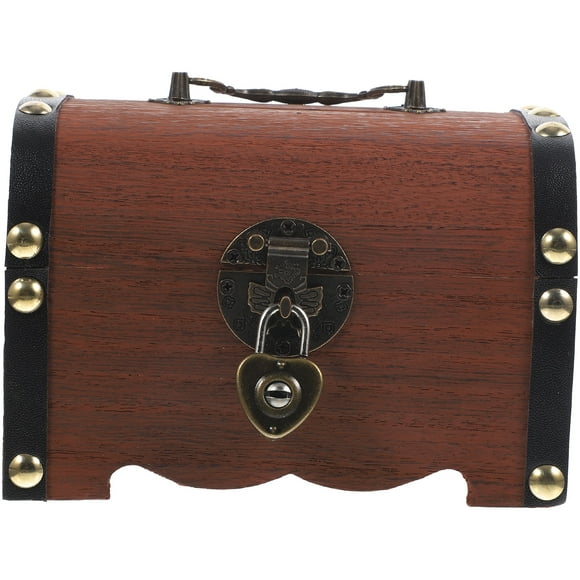 SHISUYAN Wooden Piggy Bank Lockable Money Box Wood Treasure Bank Treasure Jar Jewelry Storage Box