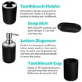 thumbnail image 3 of Papillon Accesorios De Baño - 6 Piezas De Plástico Para Cepillos De Dientes, Taza Para Cepillos De Dientes, Dispensador De Jabón Y Plato, Soporte Para Escobilla De Baño, Bote De Basura, Vaso, Pajita,, 3 of 5