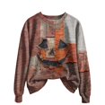 thumbnail image 5 of NMMUED Womens Cute Pumpkin Print Sweatshirts Halloween Graphic Pullovers Crewneck Long Sleeve Oversized Spooky Casual Outfits Orange XXL, 5 of 6
