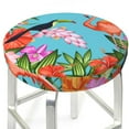 thumbnail image 6 of Goofa Tropical Jungle Flamingo Printed Stool Covers Round, Waterproof Round Bar Stool Covers Anti-Slip Round Bar Stool Seat Cover with Elastic Bands Durable -12 inch, 6 of 7