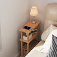 thumbnail image 2 of Small Narrow Side Table with 3-Tier Storage, Slim Nightstand for Living Room, Bedroom, Natural, 2 of 6