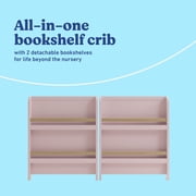 Graco Read-with-Me 4-in-1 Convertible Baby Crib with Drawer, Blush with Driftwood