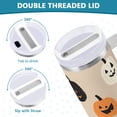thumbnail image 3 of Yayeee 40oz Stainless Steel Tumbler with Straw and Handle Double-Wall Insulated Travel Water Bottle, Beige Halloween Pumpkin, 3 of 8
