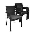 thumbnail image 3 of COSCO Outdoor Living Stacking Dining Chairs, 6-Pack, Black Wicker and Gray Cushion, 3 of 10