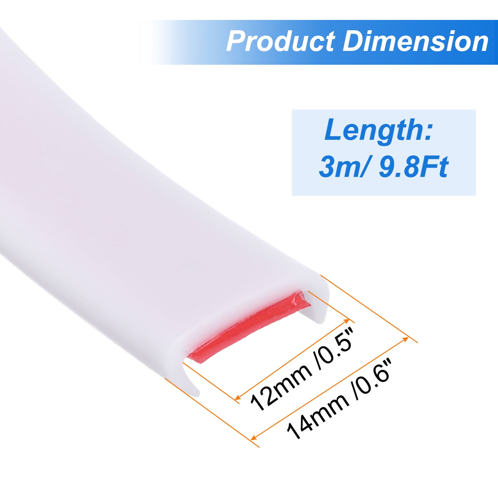 Unique Bargains TPE Self-Adhesive Veneer Furniture Edge Protector White 9.8ft x 4.27in