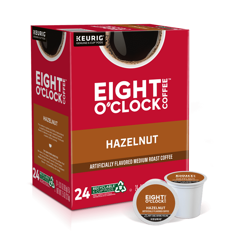 Eight O'Clock K-Cup Hazelnut Coffee - Compatible with Keurig K-Cup Brewer - Medium - 24 K-Cup - 24 / Box Eight O'Clock K-Cup Hazelnut Coffee - Compatible with Keurig K-Cup Brewer - Medium - 24 K-Cup - 24 / Box